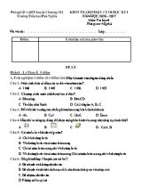 Đề kiểm tra học kì I Tin học lớp 4 (Có đáp án) - Năm học 2016-2017 - Trường Tiểu học Phú Nghĩa